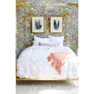 Anthropologie Organic Rosette Jersey Quilt